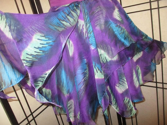 sheer silk layered full circle  skirt - image 4