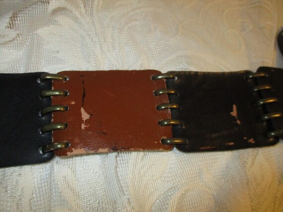 fringed leather patch belt - image 10