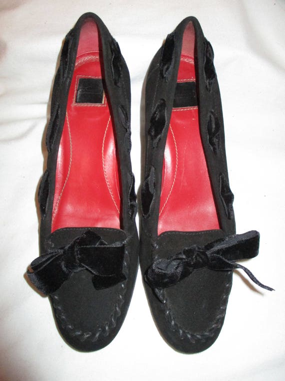 Vintage Coach suede velvet trim pumps size 7 - image 2