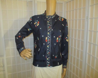 Vintage Hal Ferman langärmliges Button-Down-Strickshirt/Bluse/Oberteil