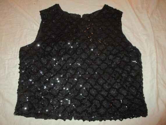Wippette Sportswear sleeveless crocheted sequined… - image 8