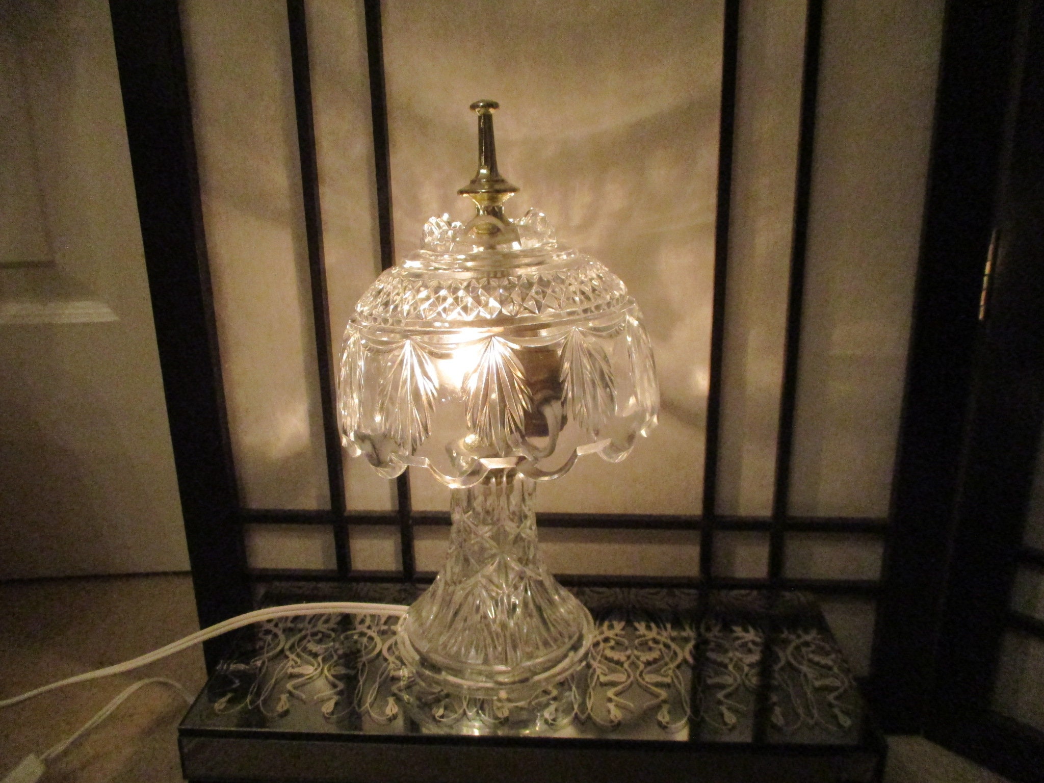 Small Lead Crystal Accent Lamp Etsy UK