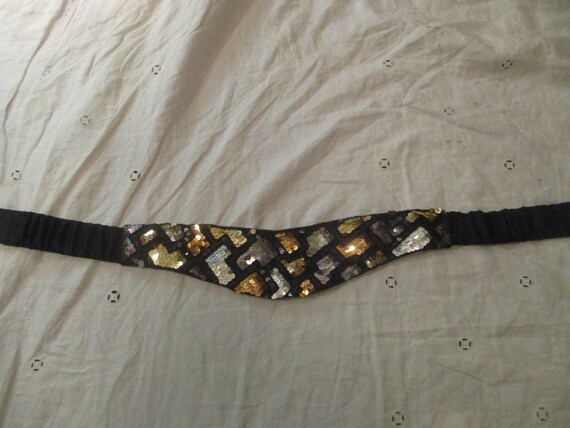 Milor wide satin fabric elastic sequined/beaded b… - image 2