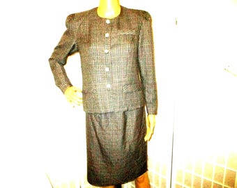 Good Times vintage plaid skirt suit