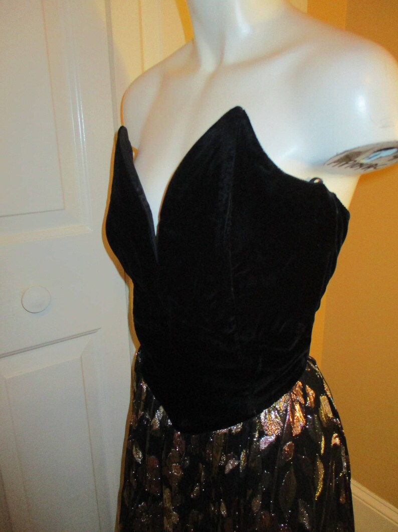 vintage Jessica McClintock strapless evening dress