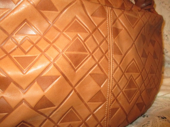 geometric embossed leather hobo - image 10