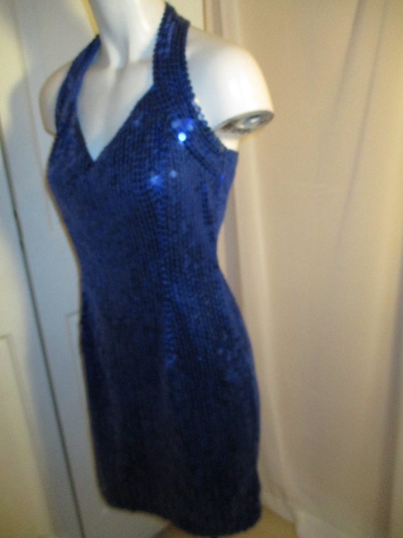 sequined racer back cocktail party dress - image 6