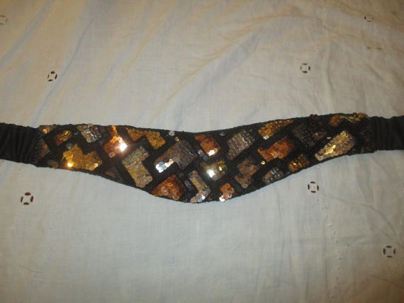 Milor wide satin fabric elastic sequined/beaded b… - image 3