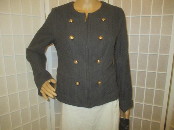 Alfani woven cotton military styled blazer