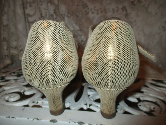 Diamant metallic leather open toe dance shoes siz… - image 7
