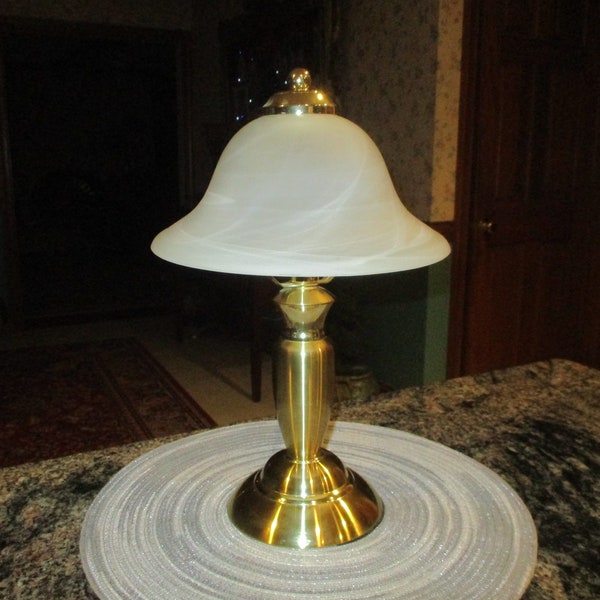 frosted marbled glass shade accent lamp