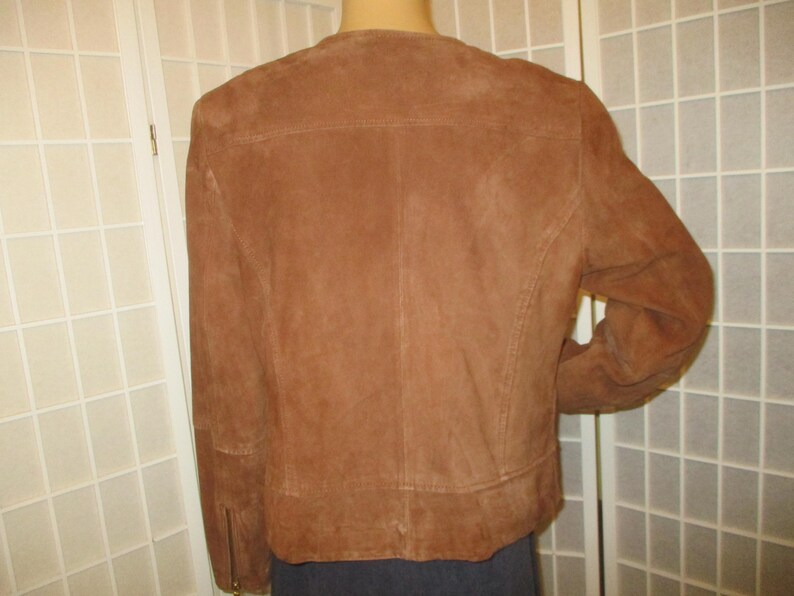 Talbots vintage-motorcykeljacka i sliten getmocka bild 6
