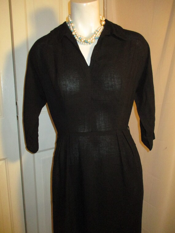3/4 sleeve 1940's linen dress - image 9