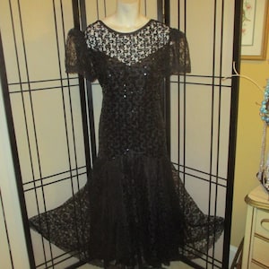 Night Moves Sequined Lace Mid Length Cocktail/party/prom Dress - Etsy  Australia
