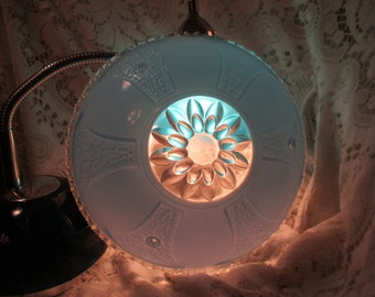 pressed glass art deco ceiling mount light fixture shade