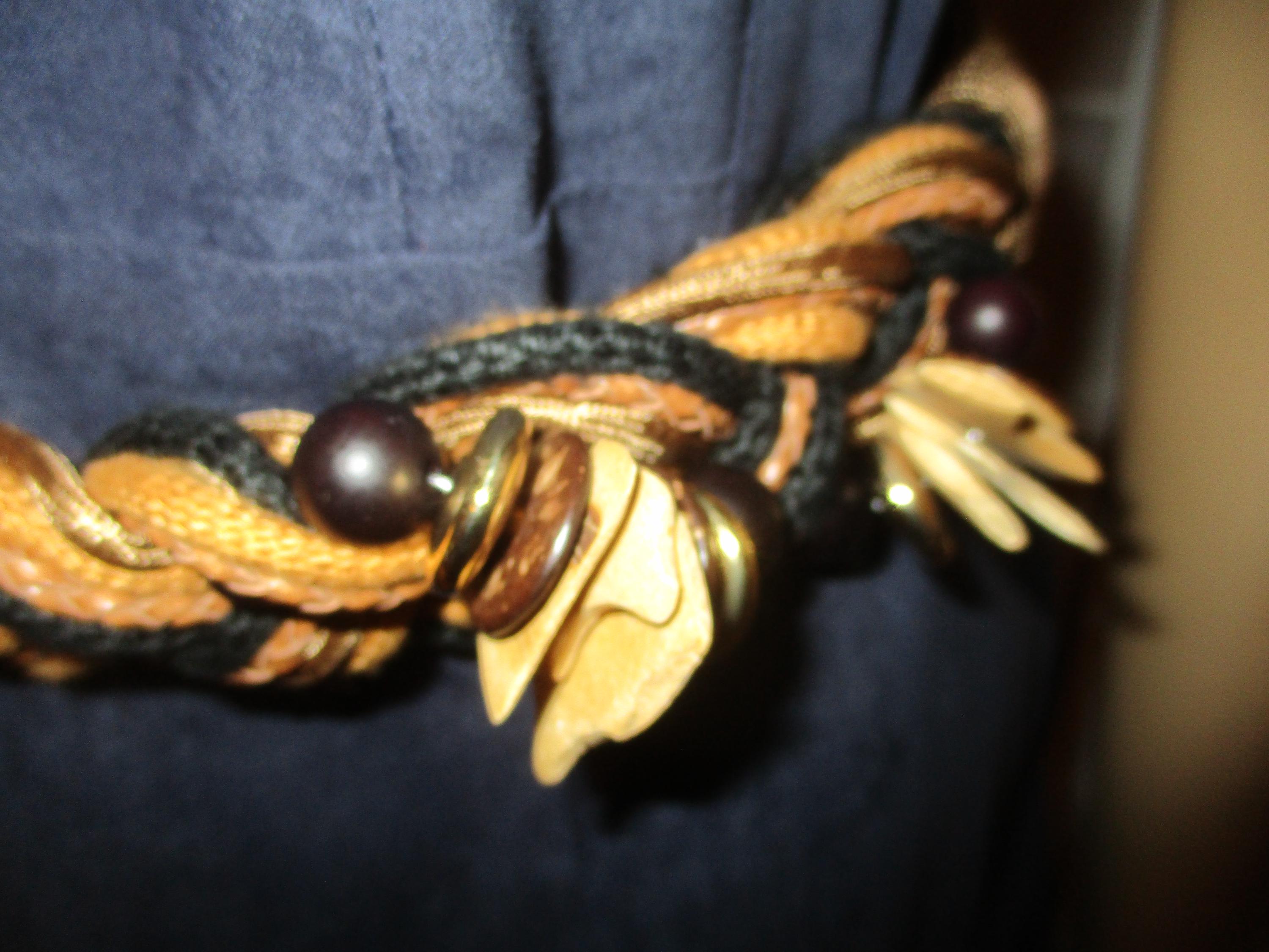 Carolyn Tanner Designs Rare Unique Adjustable Animal Belt XS/‎S Carolyn Tanner Designs Braided/beaded Adjustable Retro/boho  main image 2