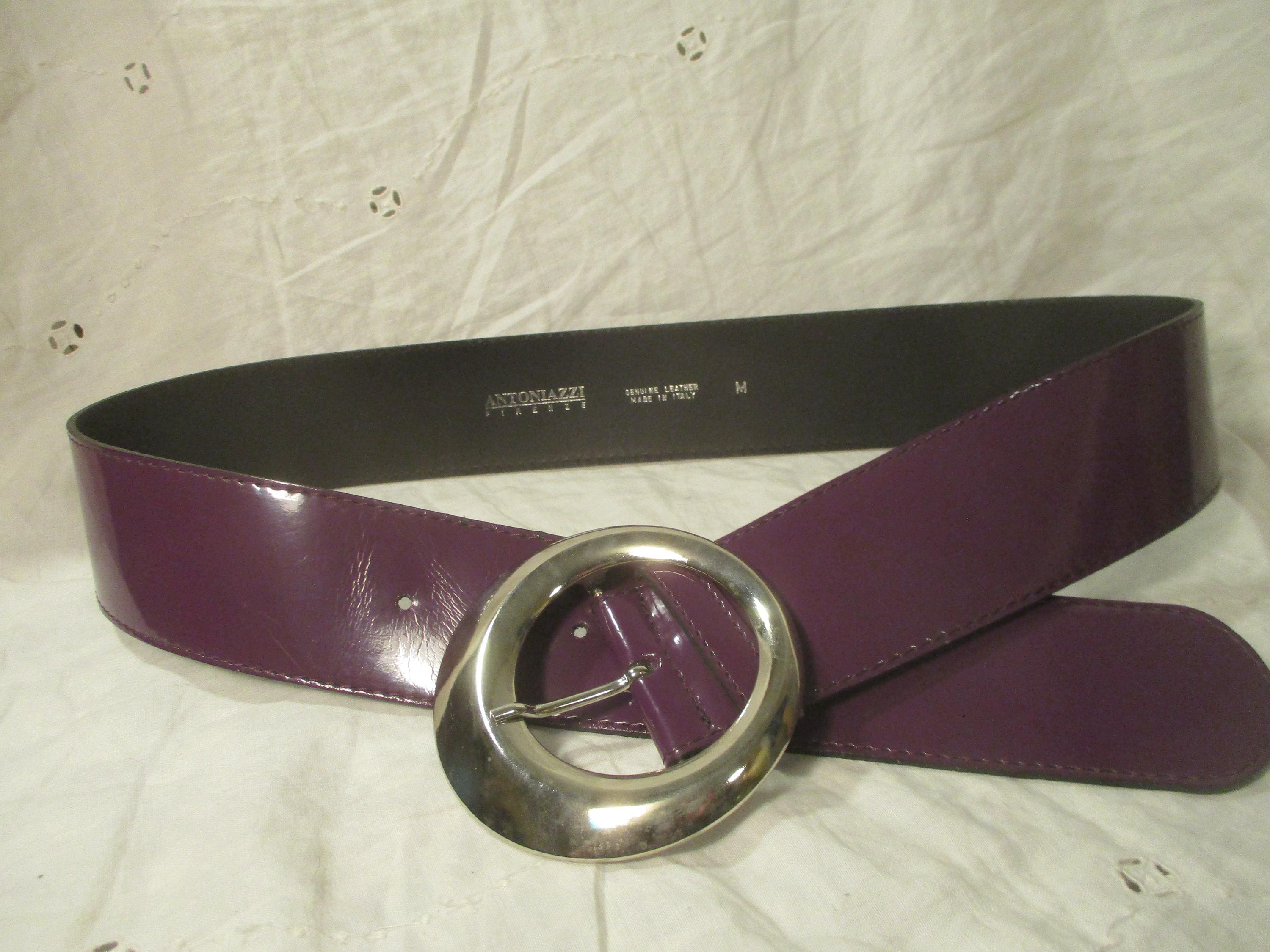 antoniazzi firenze vintage beaded leather belt Vintage designer ANTONIAZZI FIRENZE wide blue leather belt  main image 3