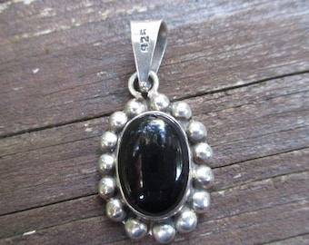 Taxco sterling & onyx pendant