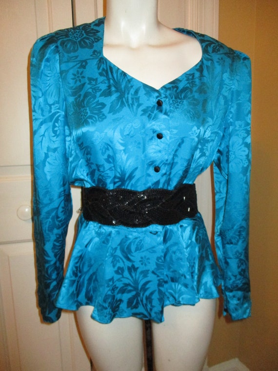 Liz Claiborne silk damask peplum blouse - image 10