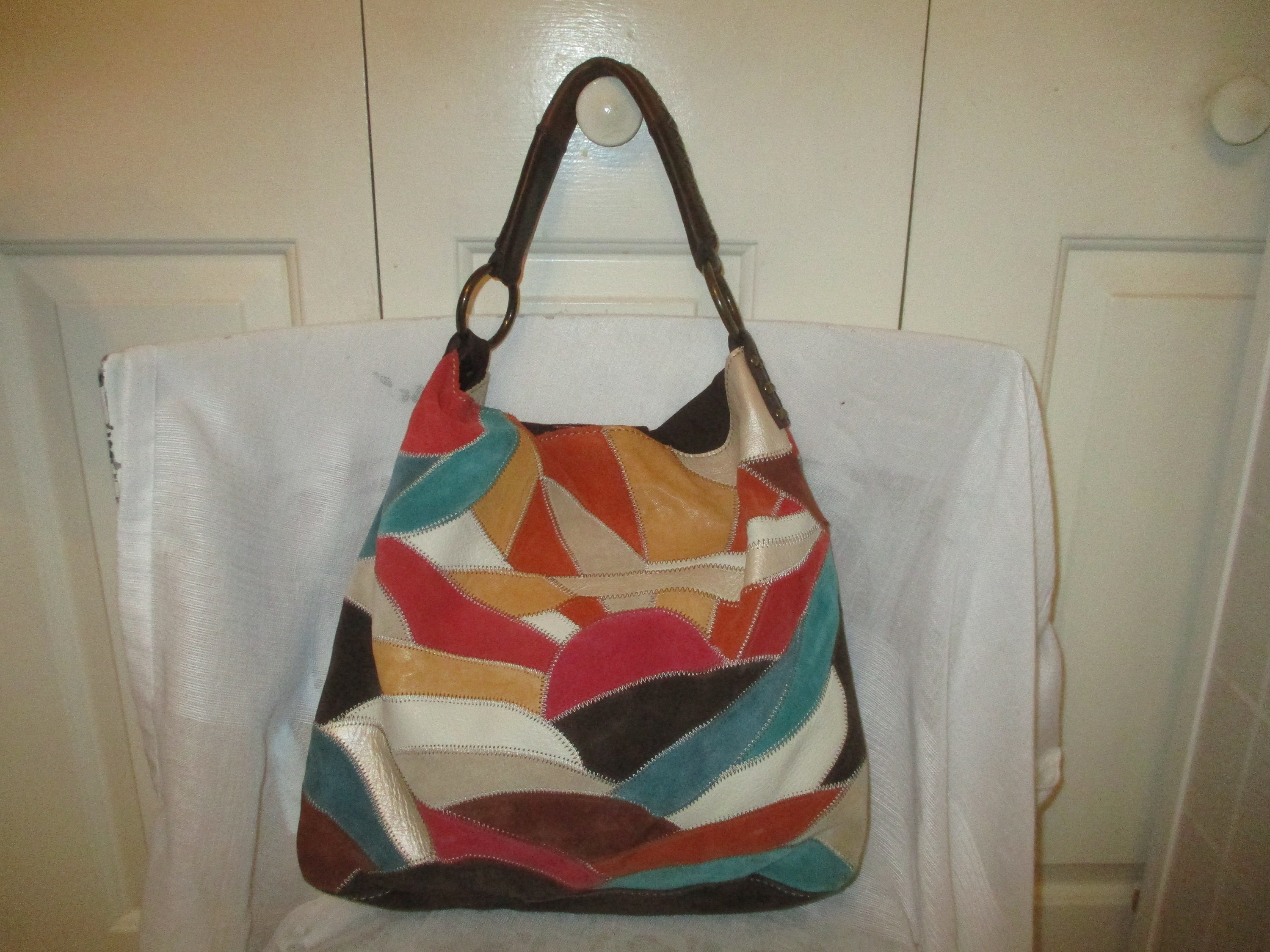 Lucky Brand Boho Patchwork Leather Hobo shoulder Bag Etsy Australia