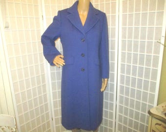 J.G. Hook royal blue wool mid length coat
