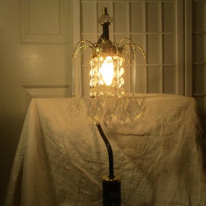 vintage acrylic crystal retro waterfall table lamp