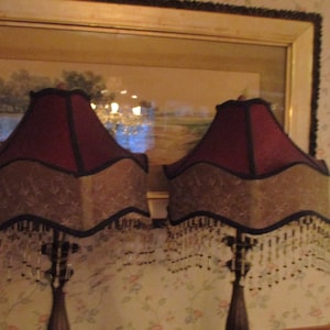 Dale Tiffany beaded fringed fabric lamp shades
