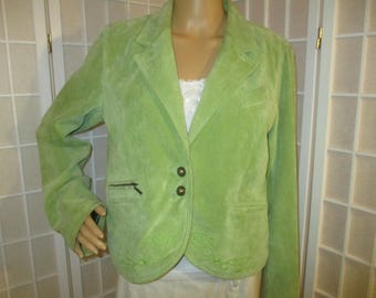 Saguaro lime green suede jacket