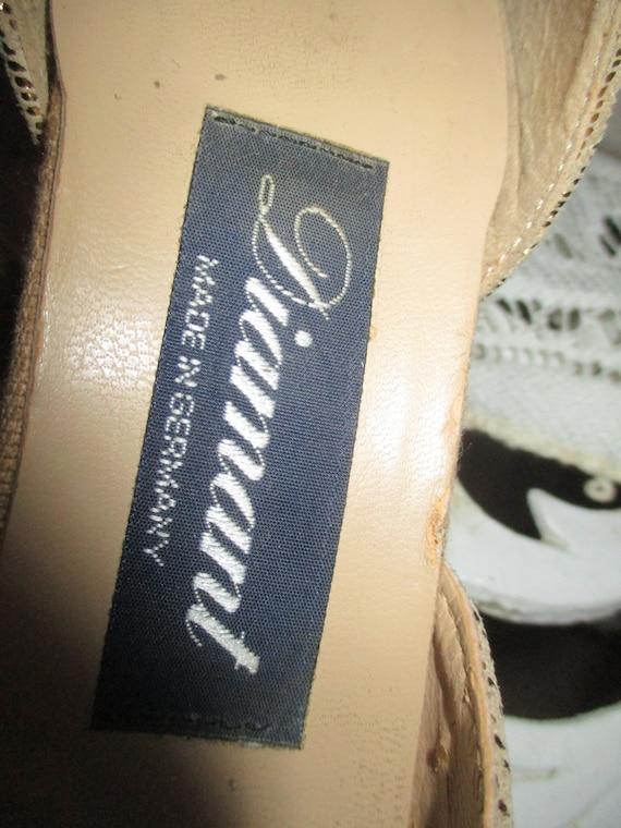 Diamant metallic leather open toe dance shoes size 4 Gem