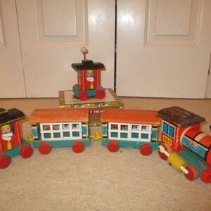 Vintage 1963 Fisher Price Huffy Puffy Train Antique Wooden Etsy
