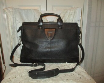 Hartmann by Lombardo pebbled leather briefcase, messenger cross body bag