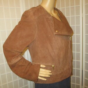 Talbots vintage-motorcykeljacka i sliten getmocka bild 5