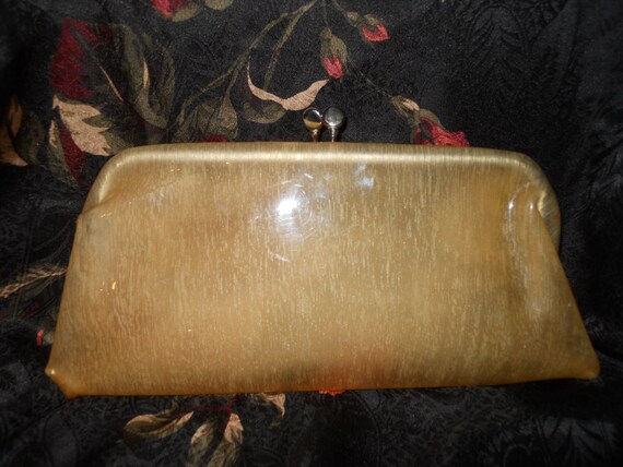 vintage clear plastic clutch - image 2