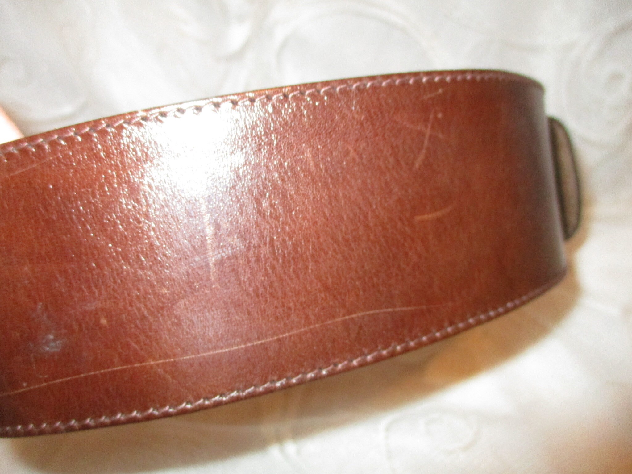 Vintage Doppia Vita Italian wide leather belt with faux jeweled buckle S/M Doppia Vita Belt - Etsy main image 4