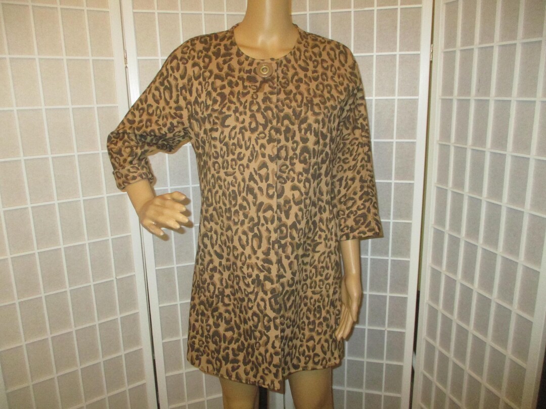 Carol Anderson by Invitation Vintage Knit Leopard Print Cardi Jacket Etsy
