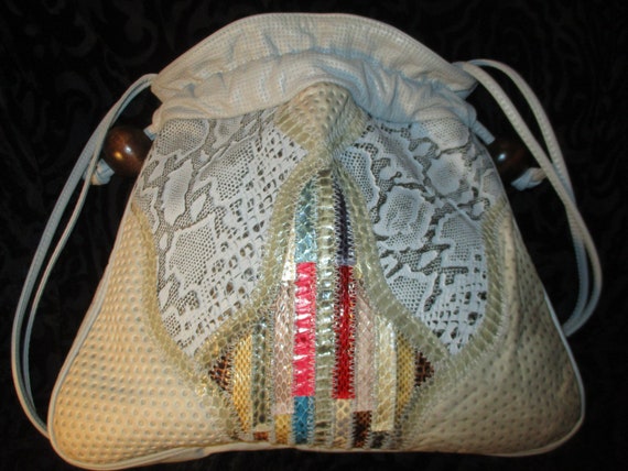 Bags by Jane patchwork leather drawstring shoulde… - image 7