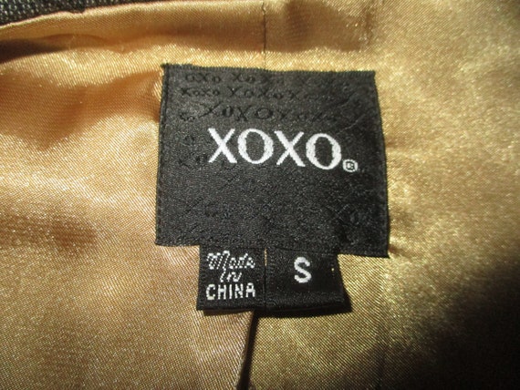 vintage XOXO fitted black & grey blazer - image 7
