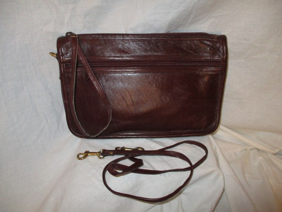 leather shoulder bag wristlet / clutch - image 1