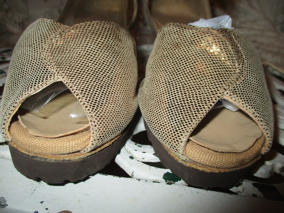 Diamant metallic leather open toe dance shoes siz… - image 4