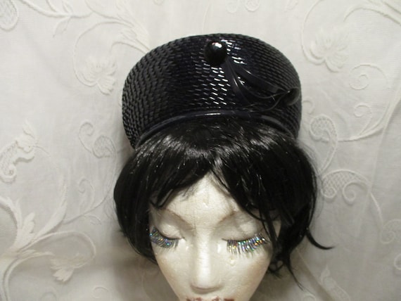 Miller & Rhoads woven pill box hat - image 1