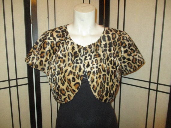 I.N. Studio faux leopard fur bolero jacket - image 1