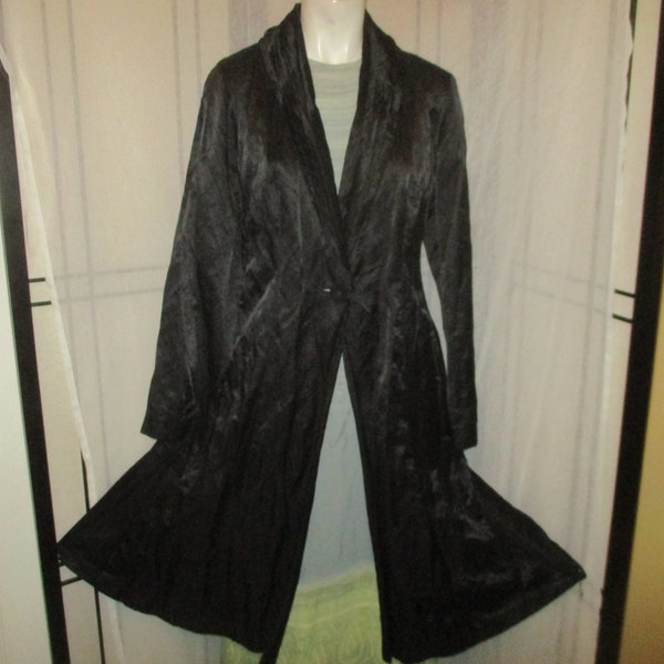 Eileen Fisher fitted crinkle fabric trench coat
