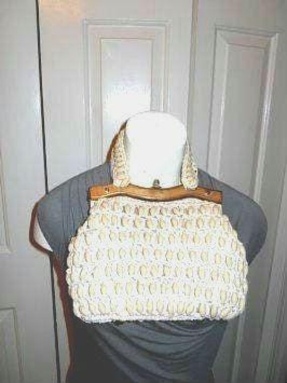 Vintage woven beaded satchel - image 2