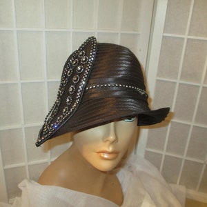 Vintage Swan Hat NY Navy Sequin Bow Church Hat Swan Hat New York - Etsy main image 2