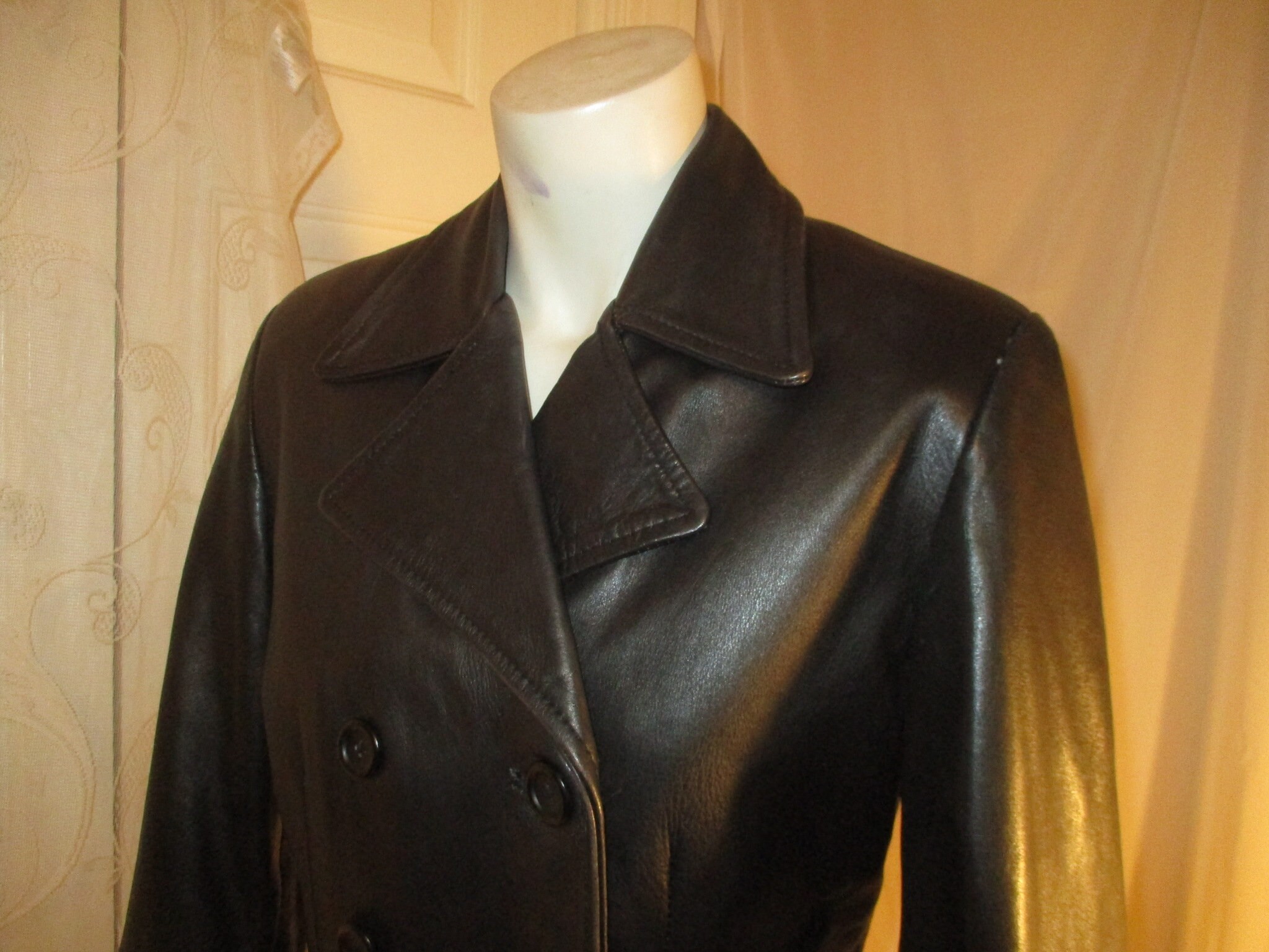 Sea Dream Leather Double Breasted Coat/jacket - Etsy