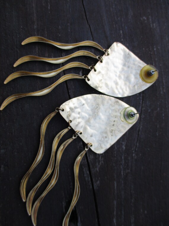 large hammered dangle earrings - image 8