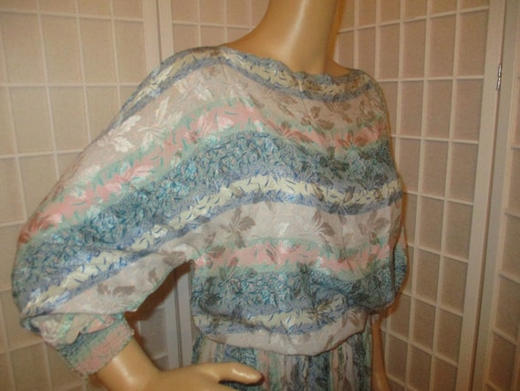 vintage Montaldo's silk jacquard blouson 3/4 slee… - image 3