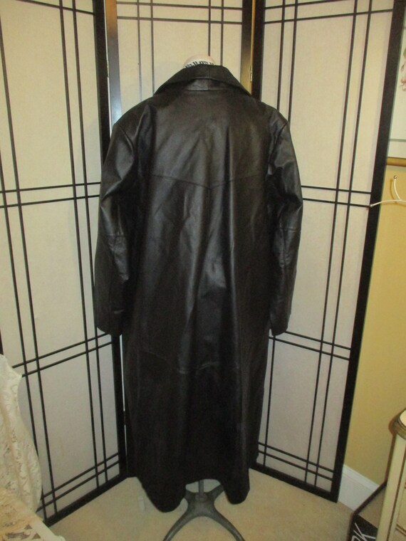 Marvin Richard long leather open front coat - image 5