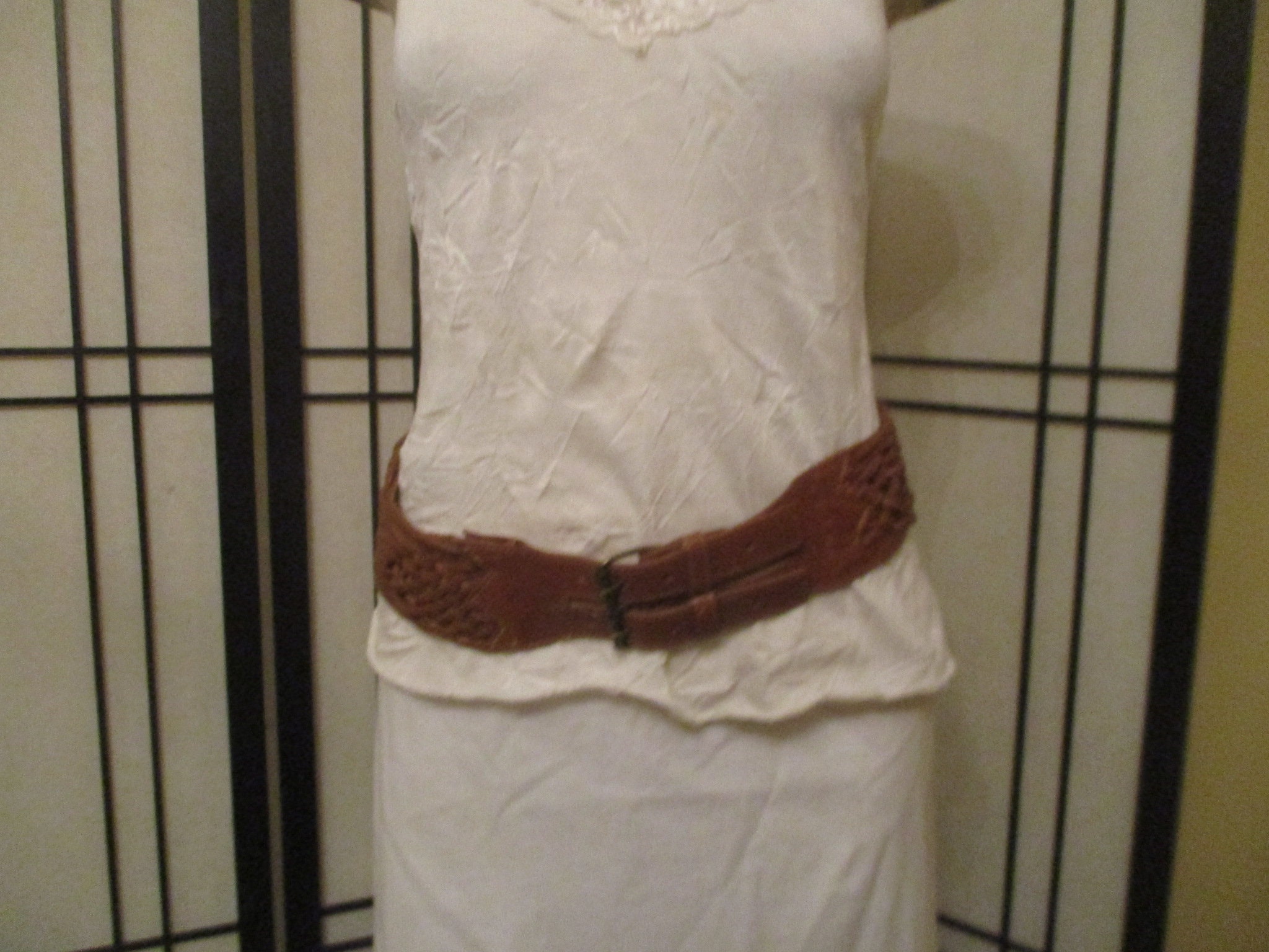 Betsey Johnson Wide Woven Leather Belt Large - Etsy