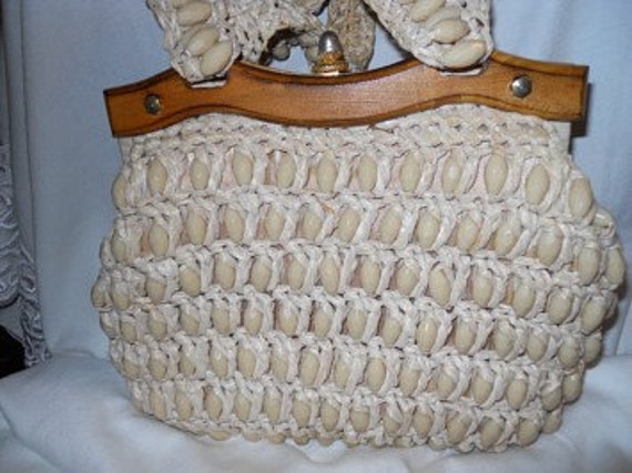 Vintage woven beaded satchel - image 3